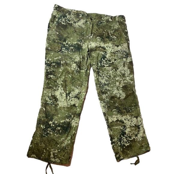 Vintage Camo Pants 2XL Y2K Hunting Camouflage Red Head Silent Hide XXL Ankle Tie - Picture 1 of 7